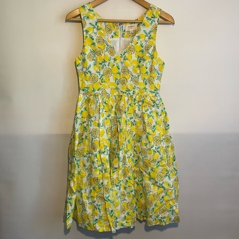 Modcloth Ace the Zest Lemon Print Dress Everly Size Small